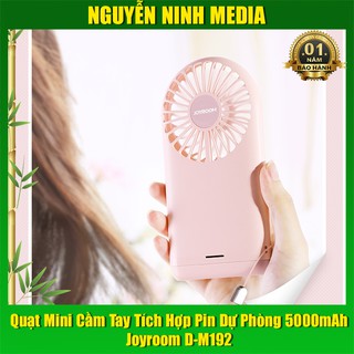 Quạt mini cầm tay tích hợp pin dự phòng 5000mah joyroom d-m192 - hàng chính hãng