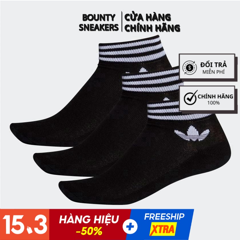 Tất Thể Thao  Trefoil Ankle EE1151 &quot;Core Black&quot; - Hàng Chính Hãng - Bounty Sneakers