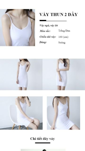 Đầm Lót Nữ Hai Dây Cotton 👸 FREE SHIP 👸 Phong Cách Sundress Casual sexy