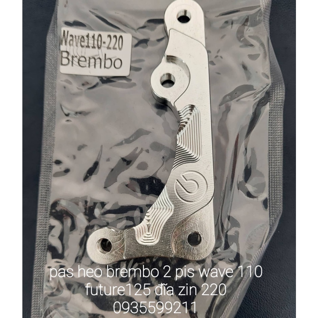 Pas nhôm cnc gắn heo zin vario vision lên đĩa 220mm