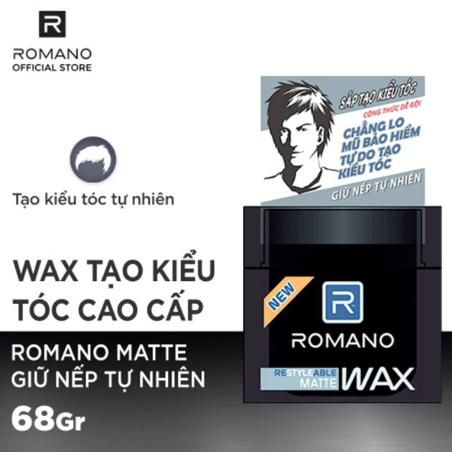 ROMANO_WAX VUỐT TÓC ROMANO ĐỦ LOẠI 68G.