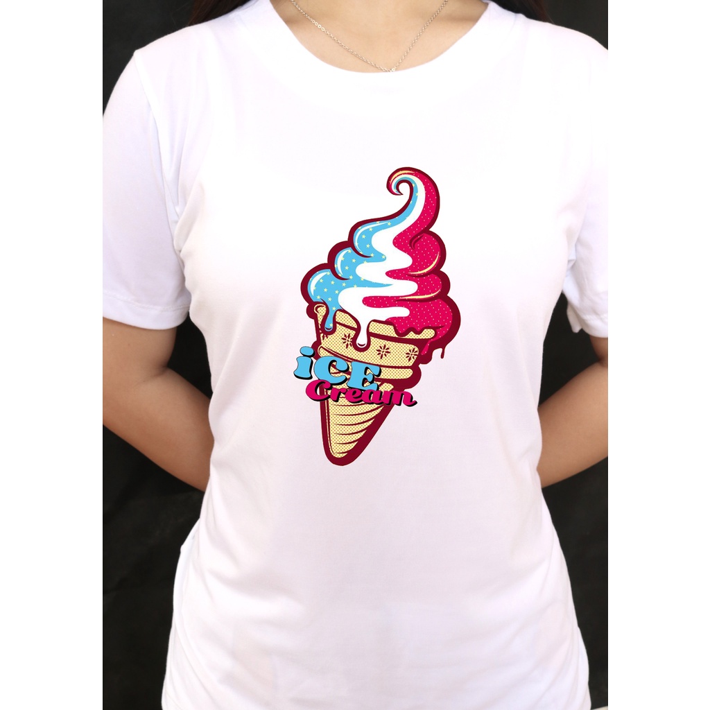Áo thun Unisex form rộng icream dễ thương mát mẻ cá tinh