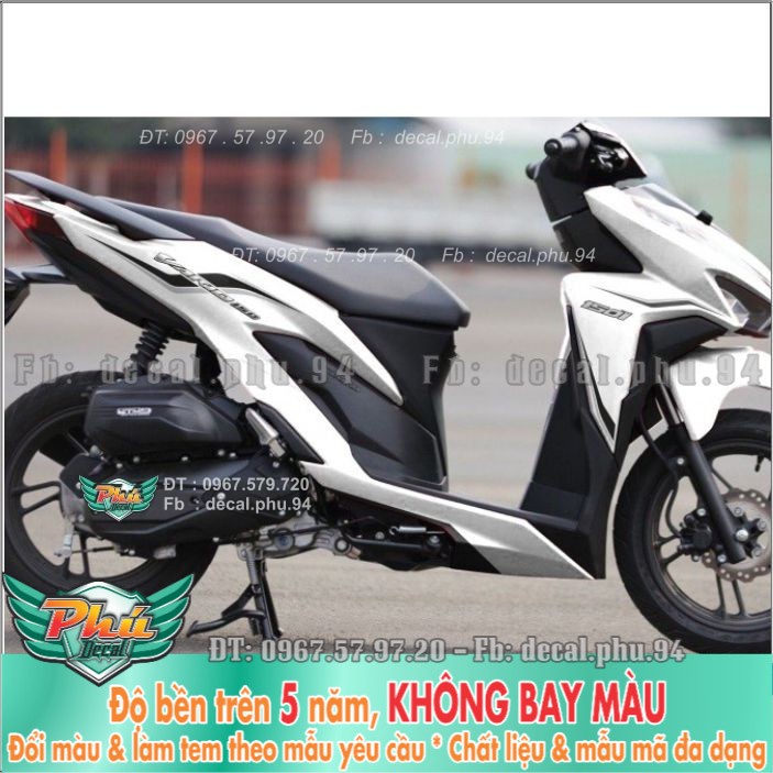Tem rời Vario Chỉ đen Xe trắng (B) -1