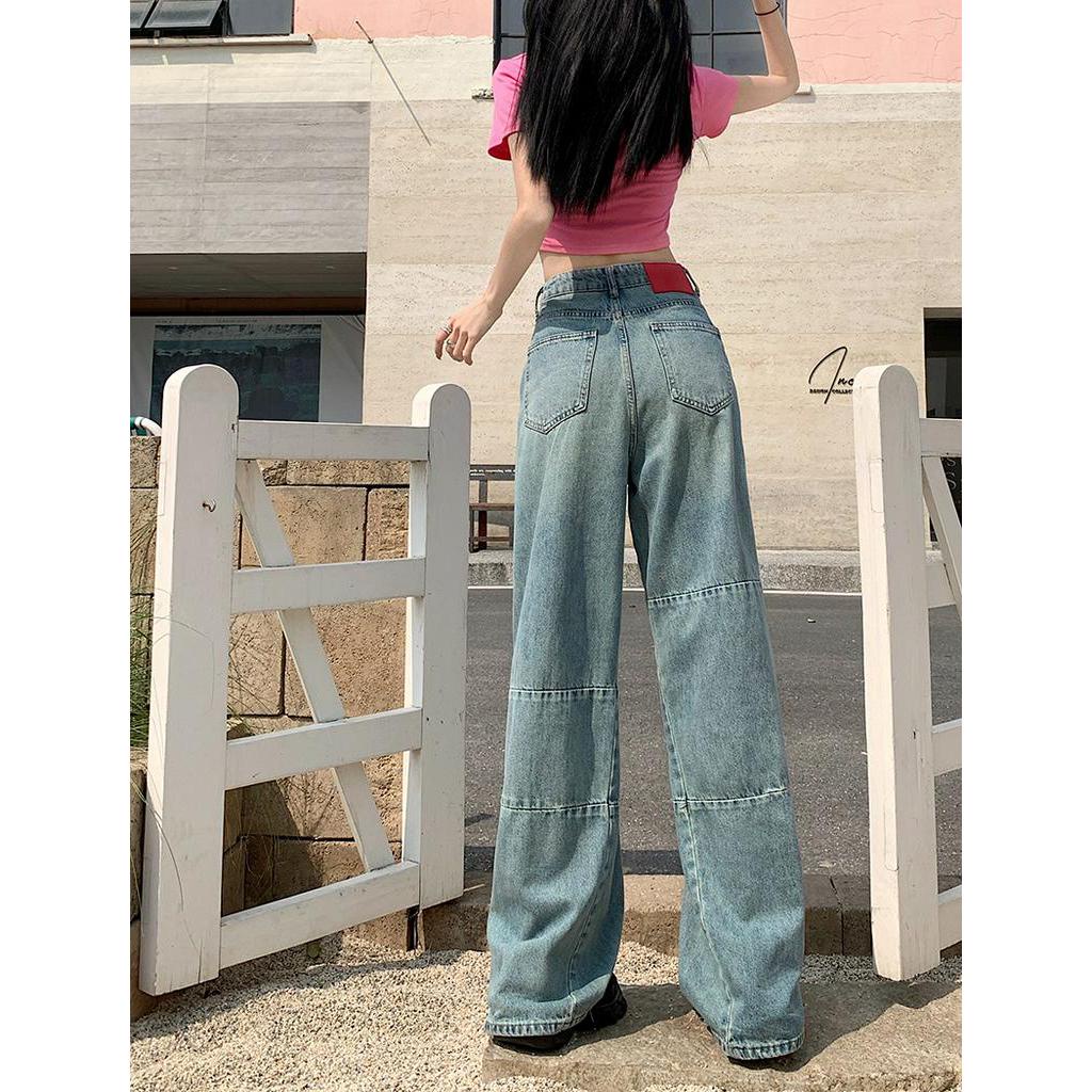 Quần Jean Ống Rộng Lưng Cao Theo Phong Cách Retro Mùa Hè 62236