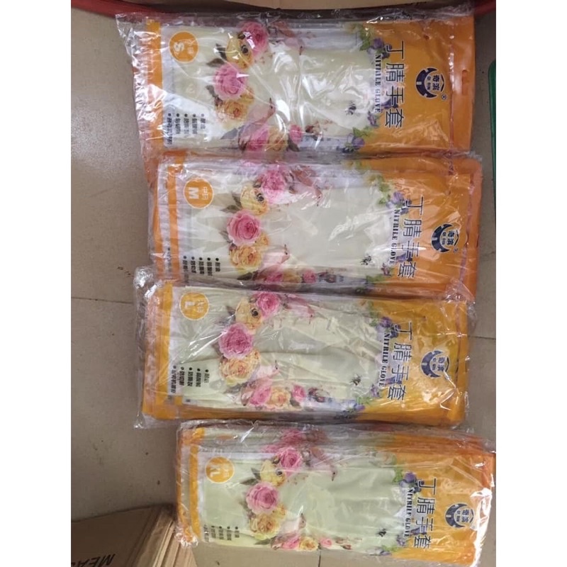 Găng tay cao su siêu dai, găng tay hoa Hồng