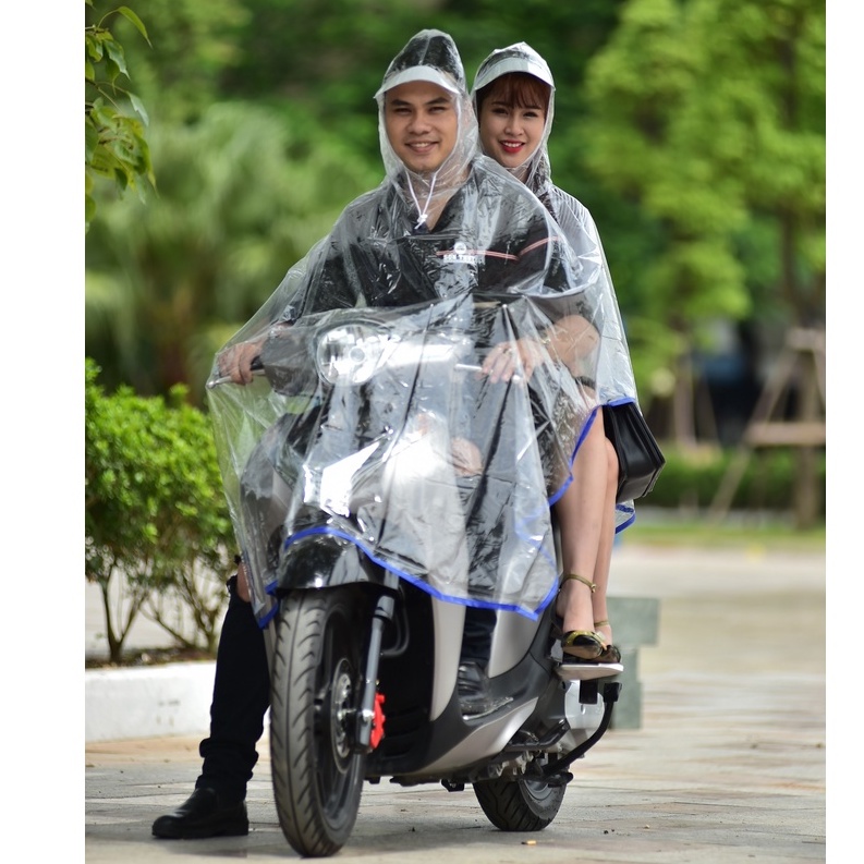 Áo mưa trong suốt 2 mũ Sơn Thủy PVC freesize