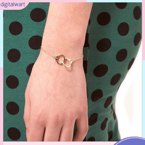 Vòng tay hợp kim thiết kế móc khóa hình chiếc còng cá tính trẻ trung dành cho nữ