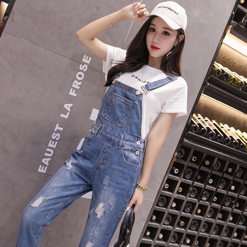 Quấn yếm jeans nữ co dãn king168 ,  yếm nữ co dãn nhẹ thoải mái trẻ trung 0A