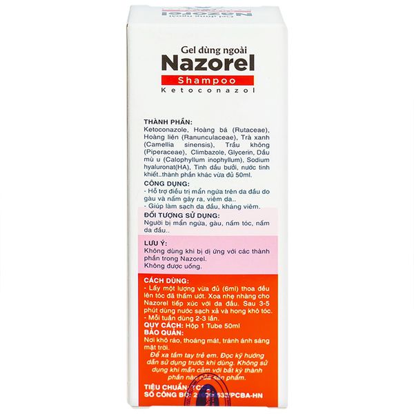 DẦU GỘI CHỐNG GÀU NAZOREL  SẠCH GÀU, HẾT NẤM NGỨA / DẠNG CHAI 50 ML
