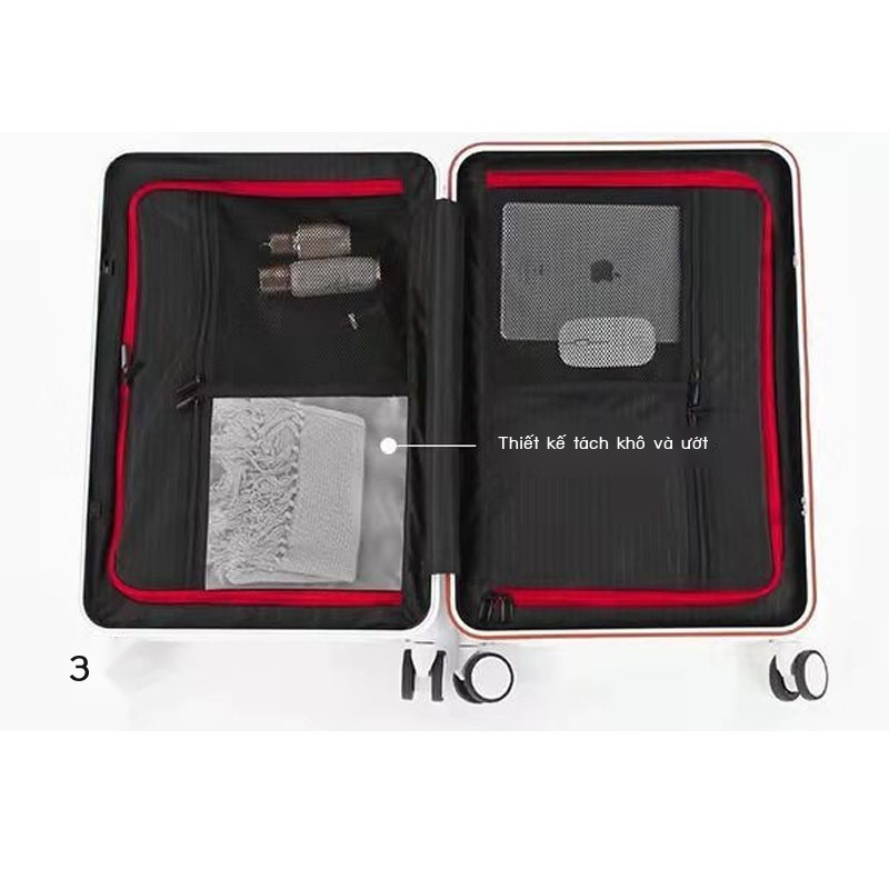 ﹍ Hộp đựng vali kéo nữ khung nhôm rộng 20/22/24/26/28/30 inch bao da vali