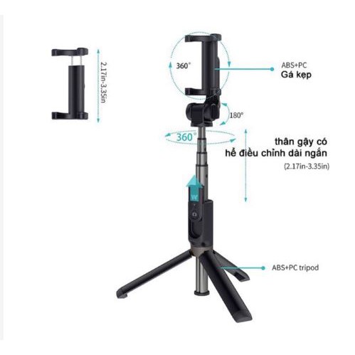 Gậy Tự Sướng Bluetooth Selfie Stick Tripod L01 Có Chân Chụp Ảnh Cao Cấp