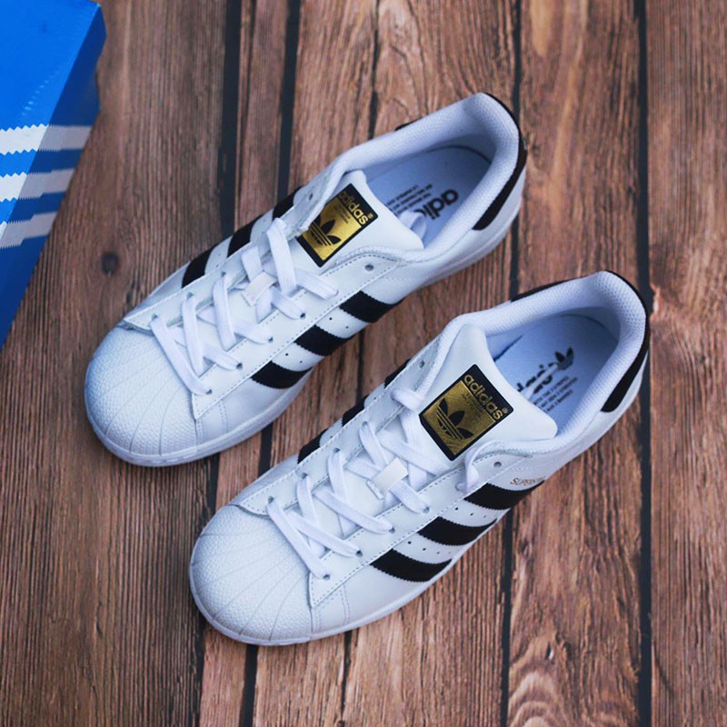 [Adidas giày]Giày Sneaker Thời Trang Nam Nữ Adidas Super Star  Trắng Vàng - Hàng Chính Hãng - Bounty ?