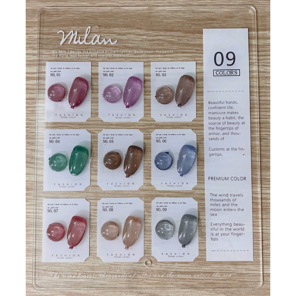 [05] Set sơn gel thạch 9 màu Very Good Nail chính hãng 15ml + tặng kèm bảng màu