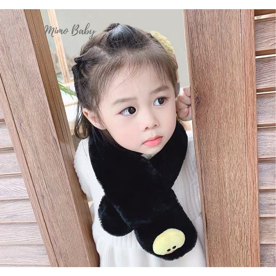 Khăn len lông mềm mịn gắn thú bông xinh xắn cho bé KL151 Mimo Baby