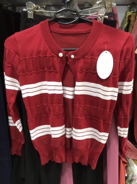 Áo khoác thun len giao mẫu sọc ngẫu nhiên