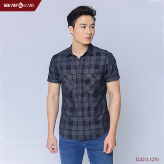Áo sơ mi cộc tay Nam T3321L1278 GENVIET