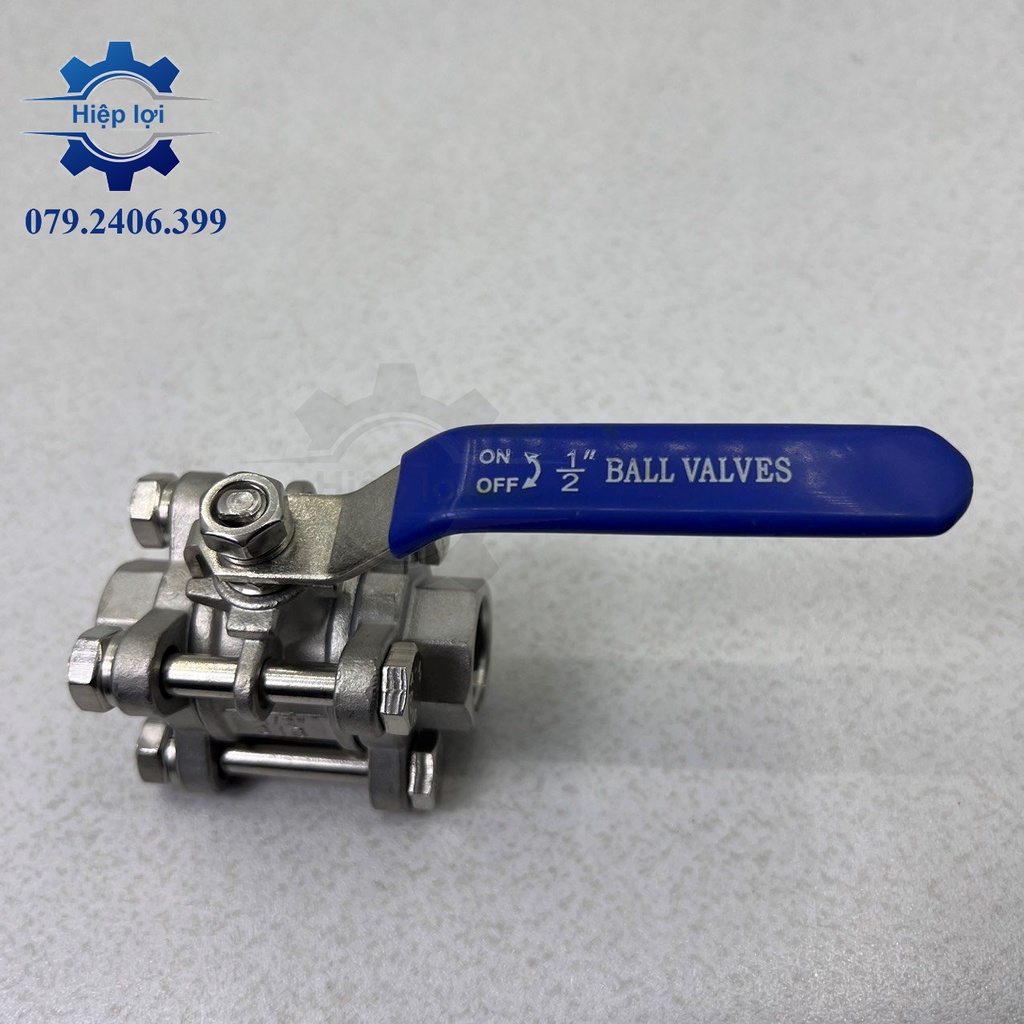 Van bi inox 3 thân gạt tay - Van khóa bi inox gạt tay 3 thân