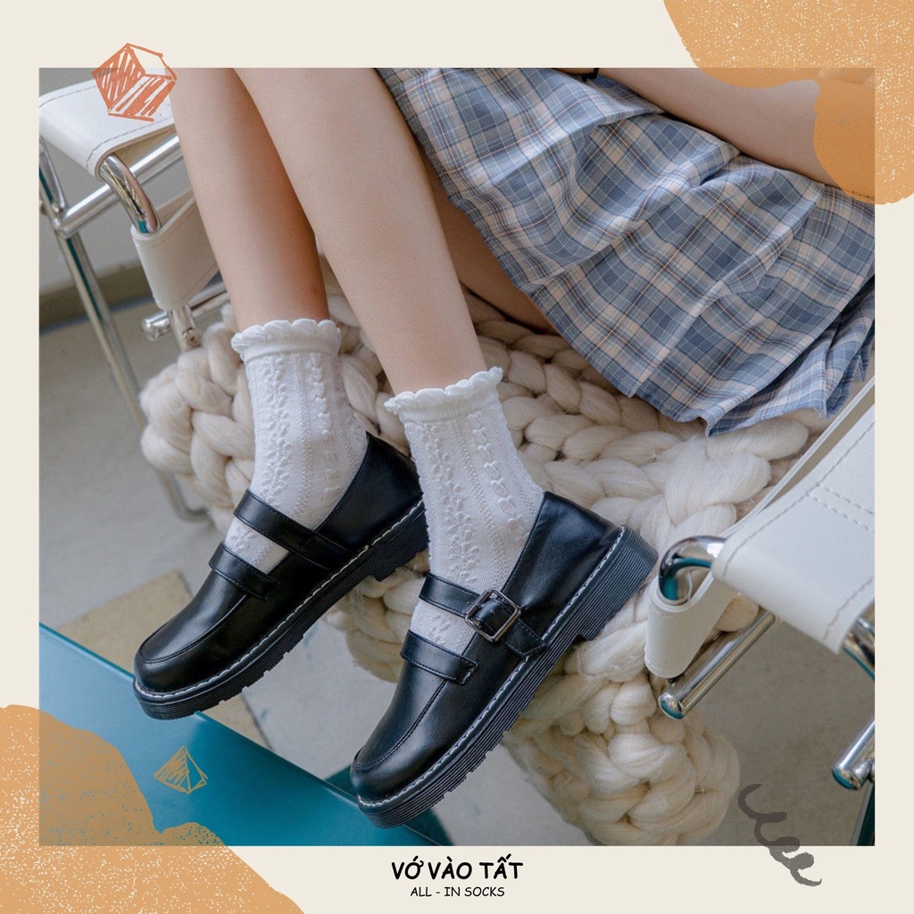 TẤT VỚ TRẮNG HOA VĂN LOLITA NỮ TÍNH