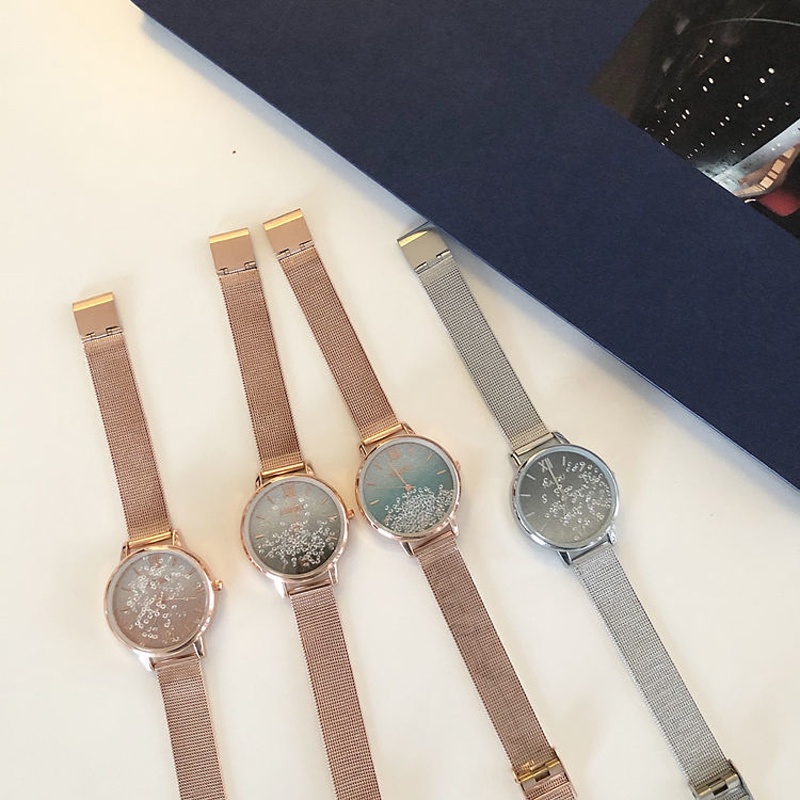 Đồng hồ nữdây thép mặt cao cấp chính hàng NAIDU mặt đính kim tuyến đẹp sang chảnh giá rẻ | BigBuy360 - bigbuy360.vn