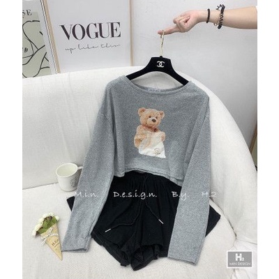 Sét bộ gấu 3D bánh bèo tiểu thư xinh