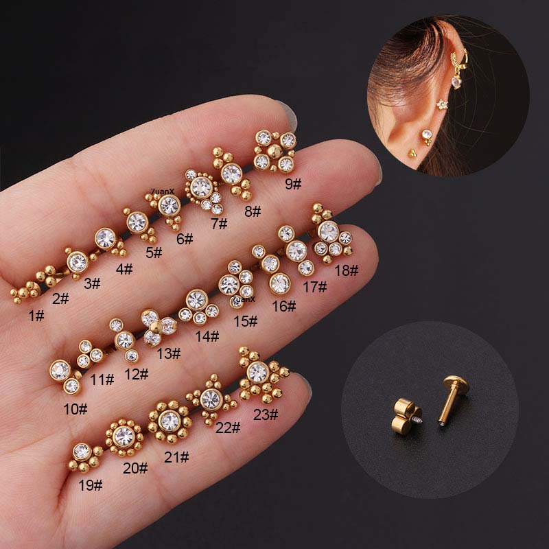 1 khuyên trang trí môi bằng thép không gỉ 16g