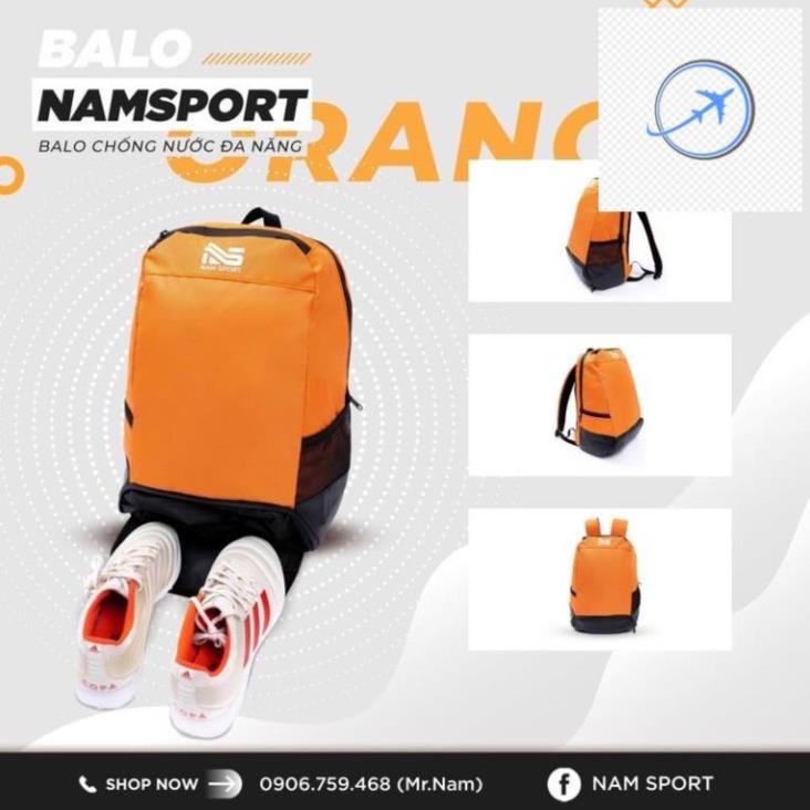 Balo bóng đá cao cấp Nam Sport Cam - Có ngăn để giày, đồ dơ riêng - Chống nước ,