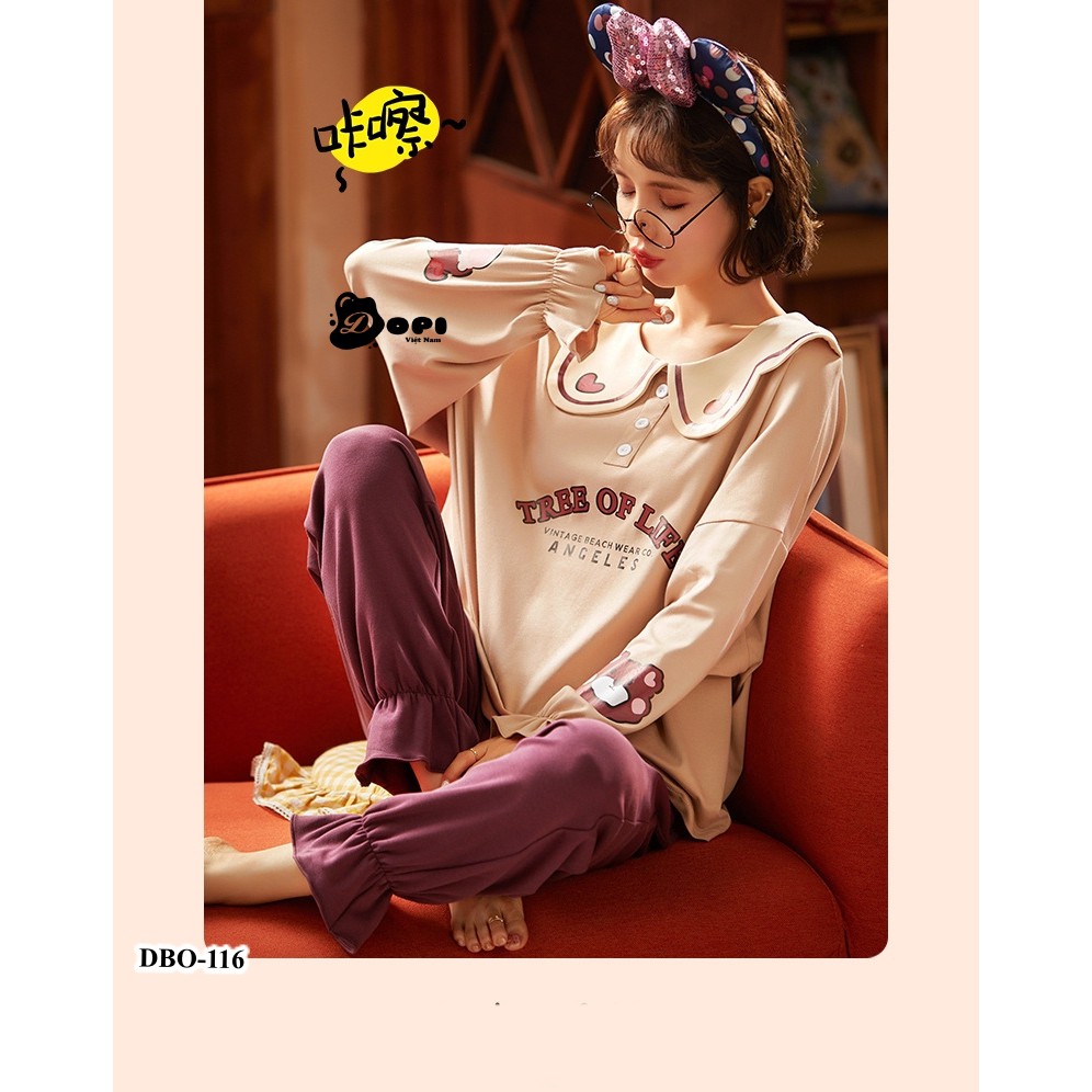 (DBO116) Đồ bộ mặc nhà thu đông dài tay cao cấp