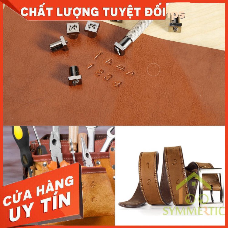 Set 36 dụng cụ dùi chữ cái số đếm bằng thép dùng để làm đồ da/thủ công mỹ nghệ - Hàng nhập khẩu