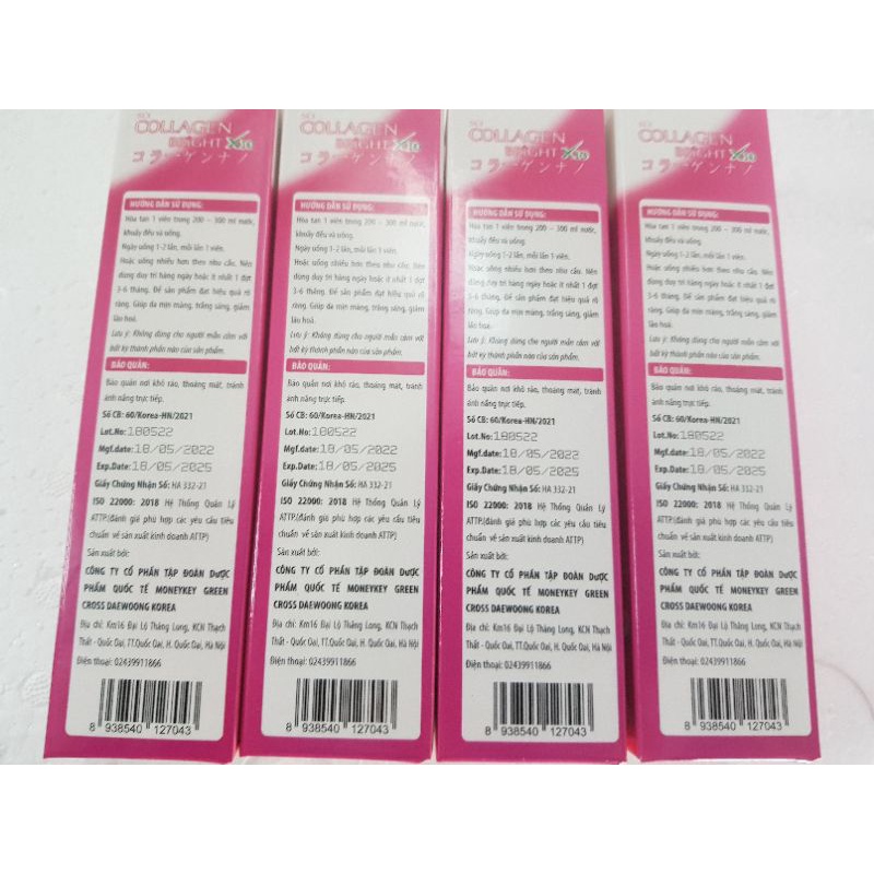 Viên Sủi Collagen X10 collagen đẹp da trắng sáng tự nhiên sạch nám tàn nhanh hiệu quả tuýp 20 viên