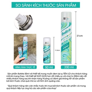 Dầu gội khô Batiste Dry Shampoo 200ml