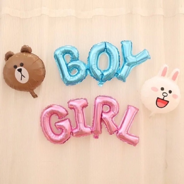 [Tặng quà] Bóng chữ BOY, GIRL tặng kèm bóng vương miện