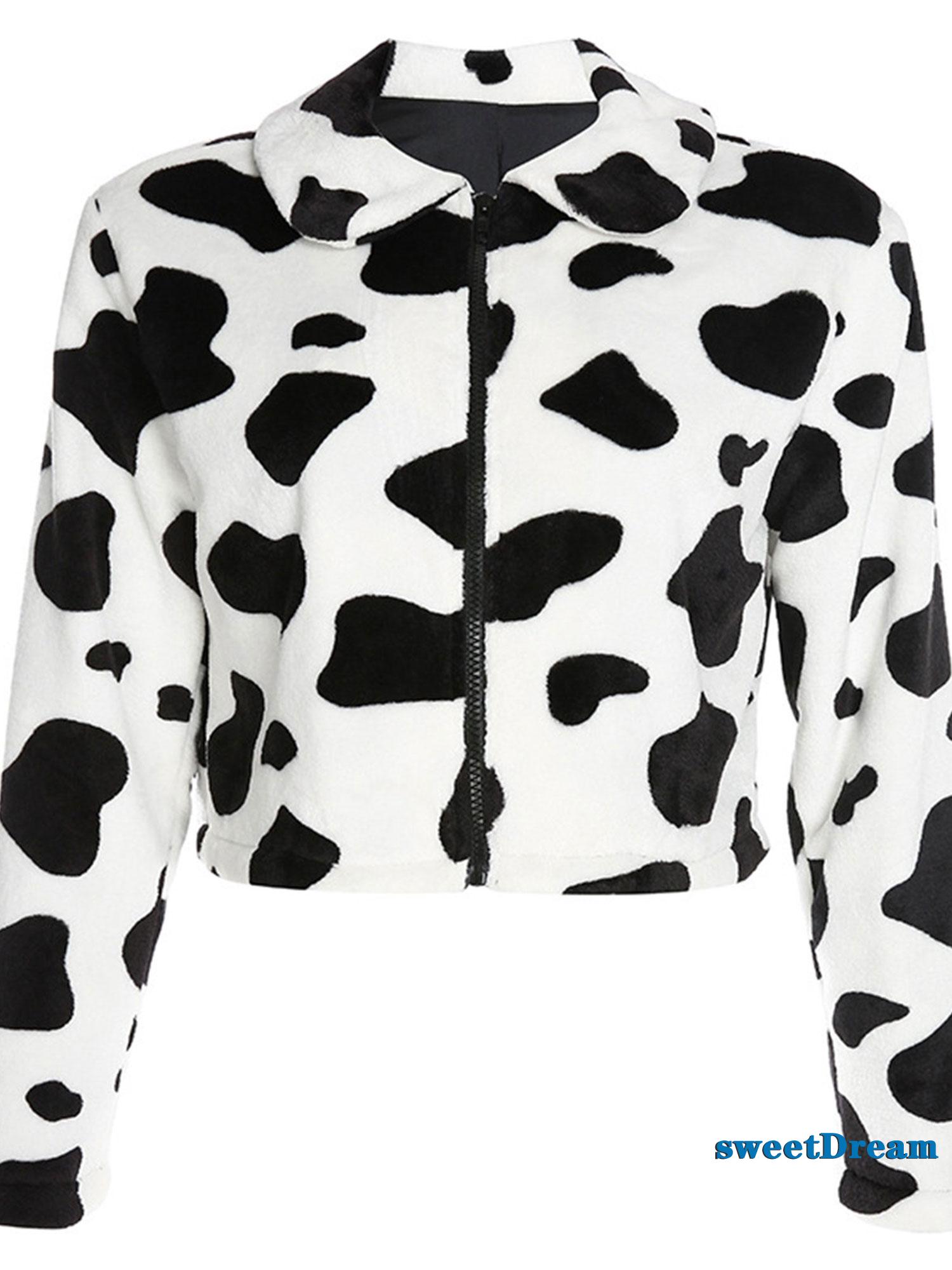 Áo Khoác Tay Dài Họa Tiết Da Bò Sữa Dành Cho Nữ | BigBuy360 - bigbuy360.vn