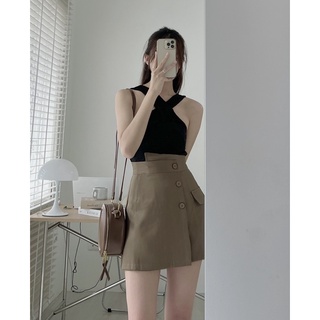 CV6002 Chân váy khuy lệch chất mát Audrey