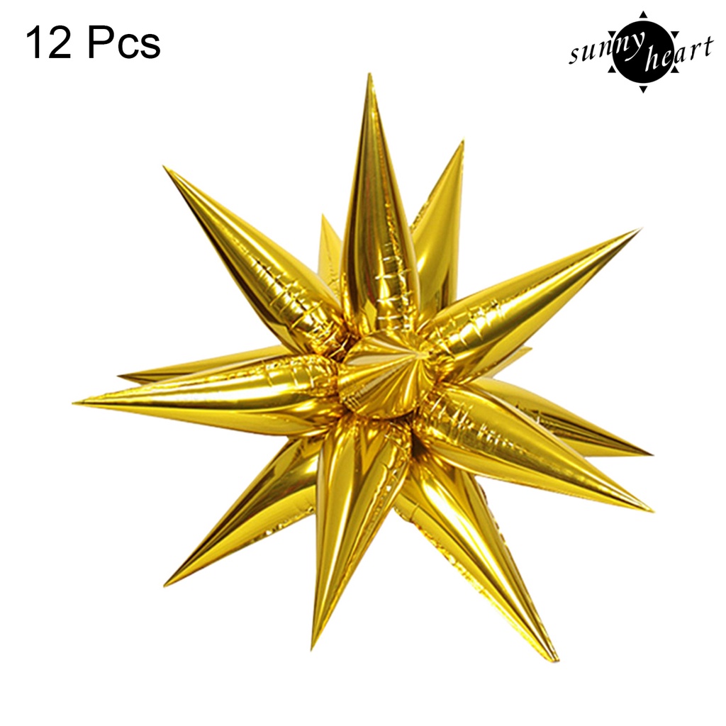 Set 12 Bong Bóng Lá Nhôm Hình Ngôi Sao Dùng Để Trang Trí Tiệc Sinh Nhật