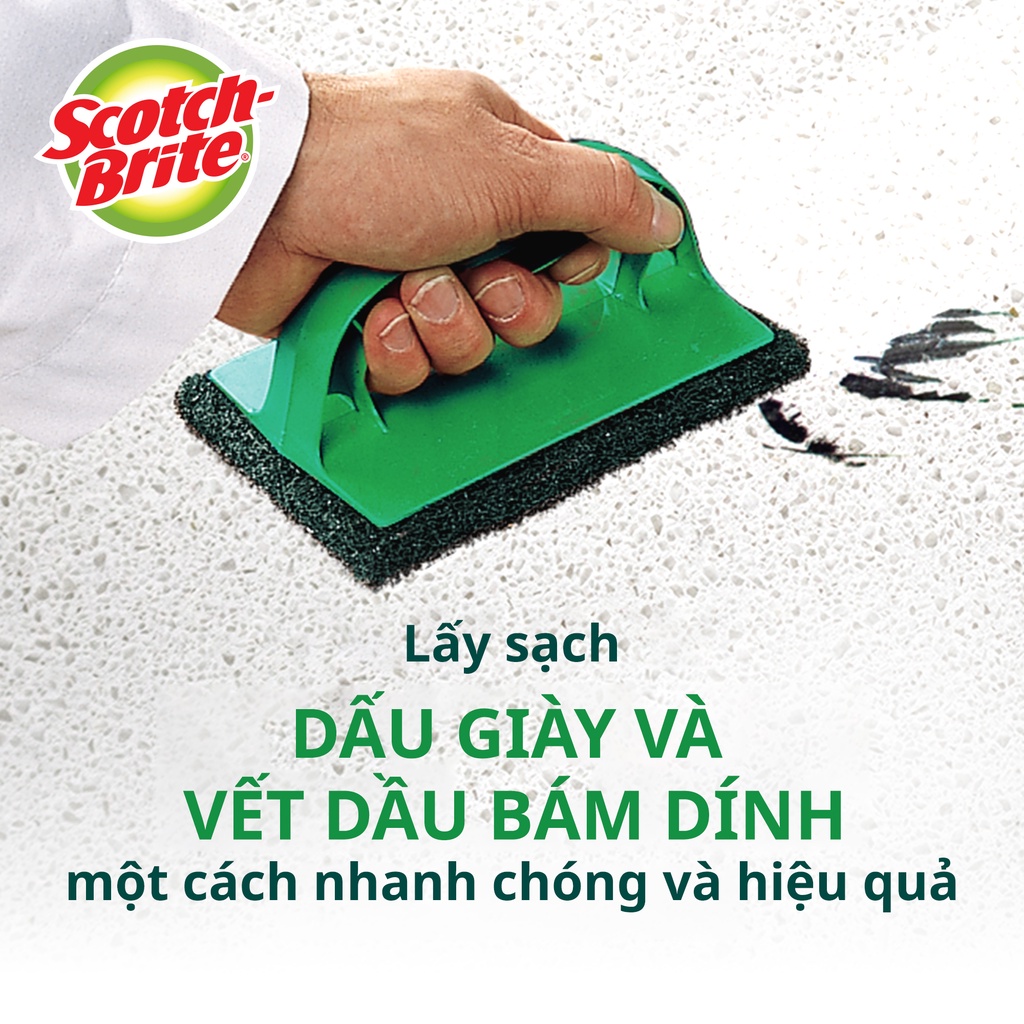 Bàn chải chà sàn nhà tắm bằng cước siêu sạch Scotch Brite 3M - Trắng không trầy xước 7723 , Xanh siêu sạch 7722