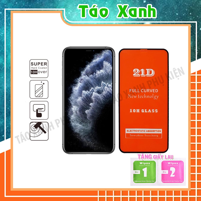 Cường Lực Iphone Full Màn 21D 6/6plus/7/7plus/8/8plus/x/11/12/13/pro/max/plus/promax