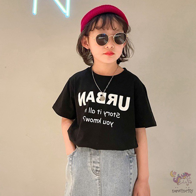 Áo Thun In Chữ Phong Cách Hàn Quốc Dành Cho Bé Gái