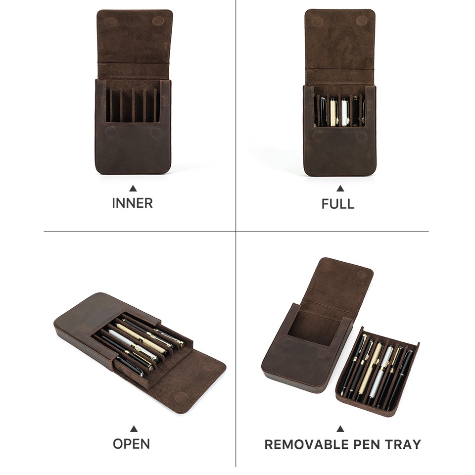 Túi Đựng Bút Bằng Da Thật Phong Cách Retro Cho Người Lớn