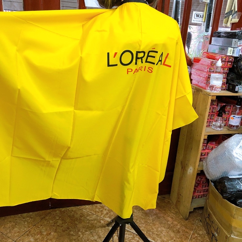 Áo choàng cắt tóc  barber Loreal màu vàng Chuyên nghiệp