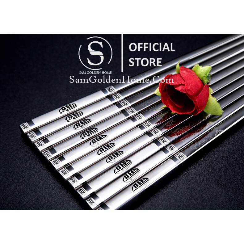 Đũa inox 304 kiểu nhật bản chống trơn trượt cao cấp sang trọng dễ gắp