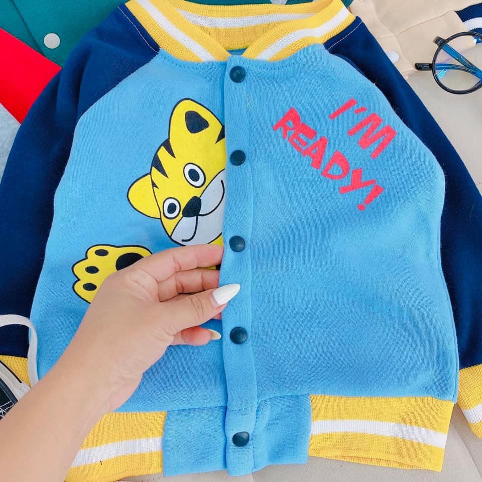 SALE ÁO KHOÁC BOMBER GIỮ ÂM CHO BÉ CHẤT NỈ THỜI TRANG CHO BÉ SIZE 10-22KG(BOMBER)
