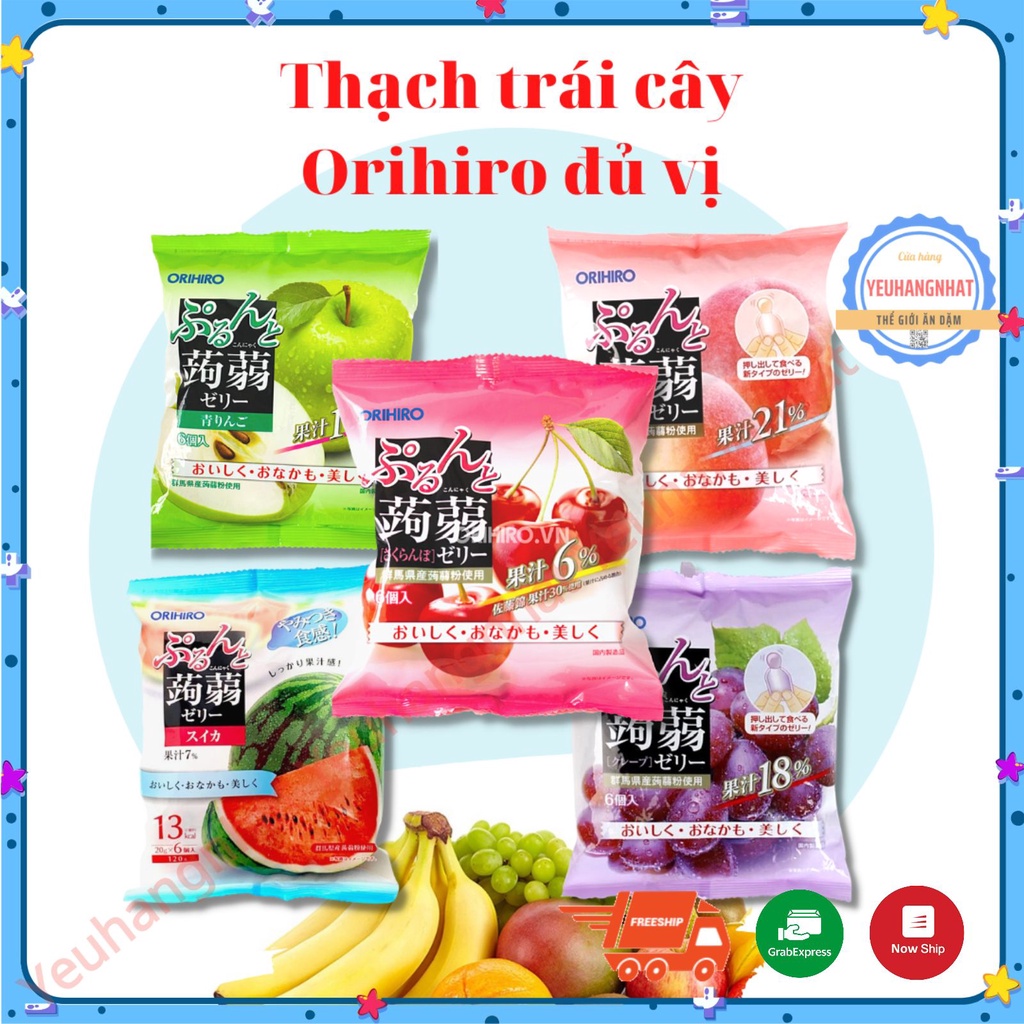 Thạch trái cây ăn liền Orihiro gói 6 viên - NHẬT BẢN