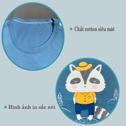 Bộ cộc tay cho bé chất cotton, set đồ bộ bé trai, bé gái mùa hè 3 tháng - 4 tuổi