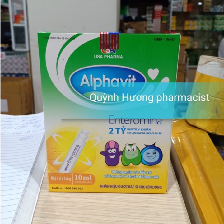 ALPHAVIT Enteromina men tiêu hóa cho bé hộp 20 ống