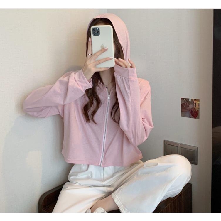 Áo Khoác Cardigan Mỏng Dáng Ngắn Dài Tay Che Nắng Màu Trắng Trơn Thời Trang Mùa Hè Hàng Mới Dành Cho Nữ 2022