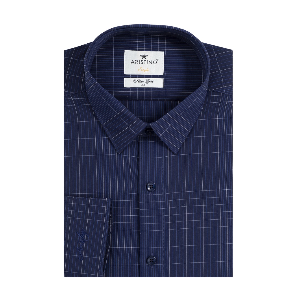 Áo Sơ Mi Nam Dài Tay ARISTINO ALS22001 Somi Công Sở Cao Cấp Màu Xanh Tím Than Kẻ Chất Sợi Sồi Mềm Mát Dáng Ôm Không Túi | BigBuy360 - bigbuy360.vn