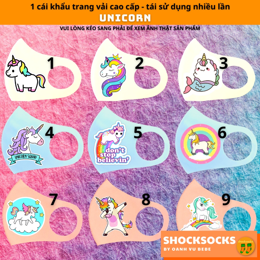 1 chiếc khẩu trang vải - Unicorn