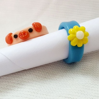 Nhẫn đất sét handmade heo xinh