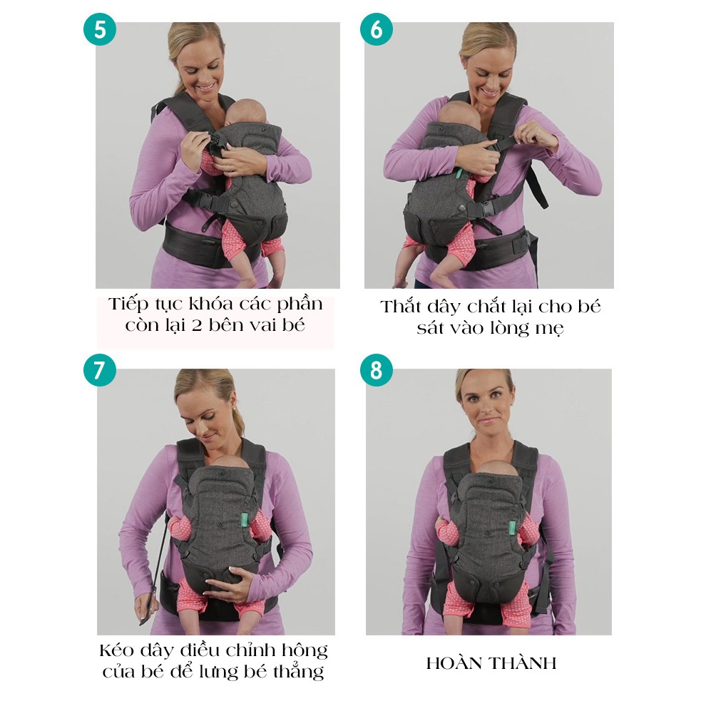 Địu em bé 4 tư thế - Địu Infantino Flip 4-in-1 Convertible Carrier dùng cho bé từ 3.6 – 14.5kg Mỹ