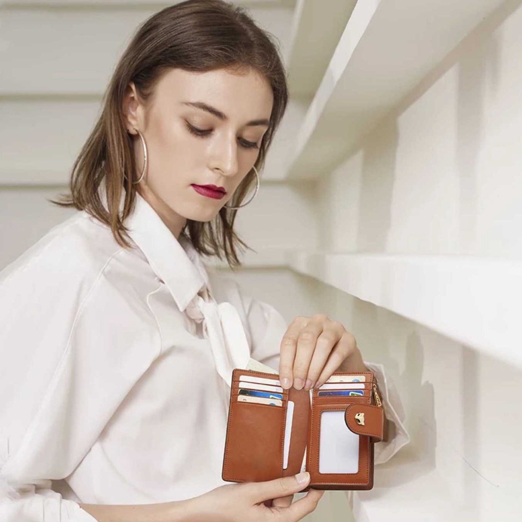 Foxer animal printed wallet CN Brown